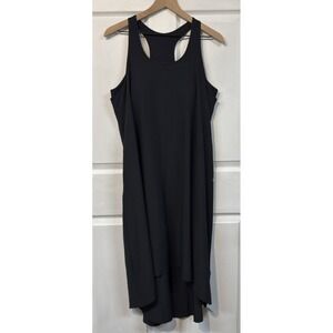 Halara Backless Racerback Side Pocket High Low Flowy Midi Quick Dry Large Black